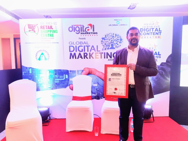 5th CMO Global, CMO Asia And World Marketing Congress Award In Digital Marketing